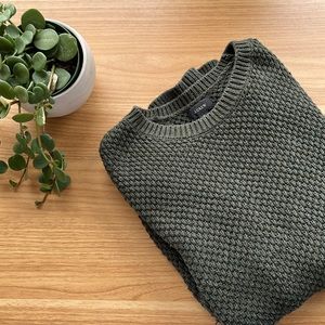 J. Crew cotton crewneck sweater, olive green - size small